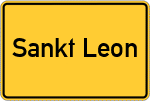 Place name sign Sankt Leon