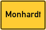Place name sign Monhardt