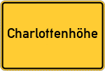 Place name sign Charlottenhöhe