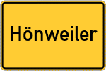 Place name sign Hönweiler