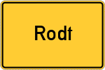 Place name sign Rodt
