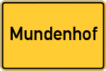 Place name sign Mundenhof