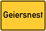 Place name sign Geiersnest