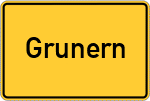 Place name sign Grunern