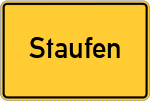 Place name sign Staufen