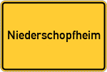 Place name sign Niederschopfheim