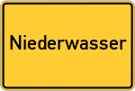 Place name sign Niederwasser