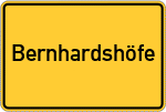Place name sign Bernhardshöfe