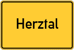 Place name sign Herztal