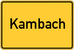Place name sign Kambach