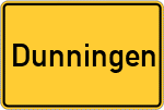 Place name sign Dunningen