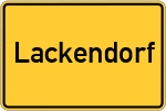 Place name sign Lackendorf