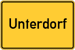 Place name sign Unterdorf