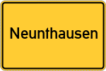Place name sign Neunthausen