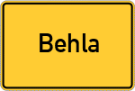 Place name sign Behla