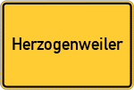 Place name sign Herzogenweiler