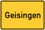 Place name sign Geisingen