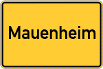 Place name sign Mauenheim