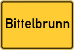 Place name sign Bittelbrunn