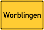 Place name sign Worblingen