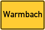 Place name sign Warmbach