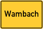 Place name sign Wambach