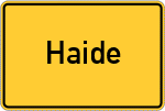Place name sign Haide