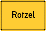 Place name sign Rotzel