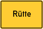 Place name sign Rütte