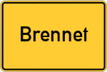 Place name sign Brennet