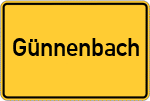 Place name sign Günnenbach