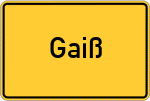 Place name sign Gaiß