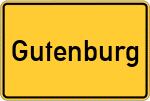 Place name sign Gutenburg