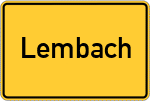 Place name sign Lembach