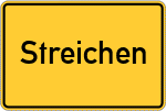 Place name sign Streichen