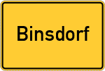 Place name sign Binsdorf