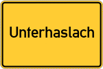 Place name sign Unterhaslach