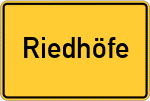 Place name sign Riedhöfe