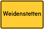 Place name sign Weidenstetten