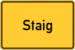 Place name sign Staig