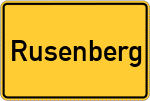 Place name sign Rusenberg