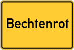 Place name sign Bechtenrot