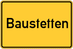 Place name sign Baustetten