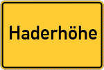 Place name sign Haderhöhe