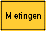 Place name sign Mietingen