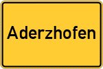 Place name sign Aderzhofen