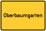 Place name sign Oberbaumgarten