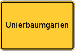 Place name sign Unterbaumgarten