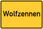 Place name sign Wolfzennen