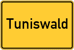Place name sign Tuniswald